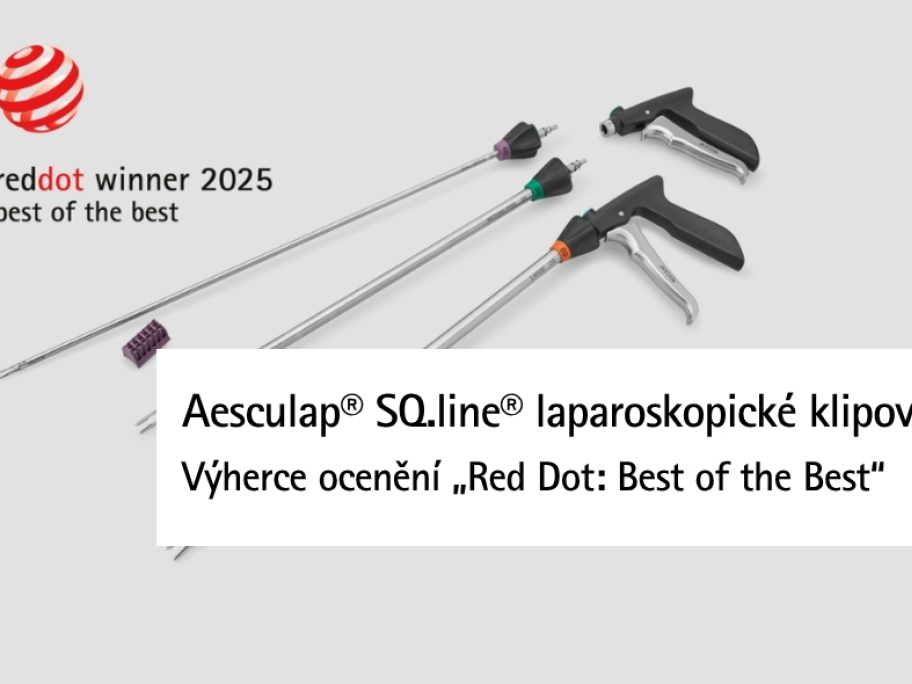 Laparoskopické klipovače Aesculap® SQ.line® - výherce red dot