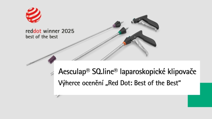 Laparoskopické klipovače Aesculap® SQ.line® - výherce red dot