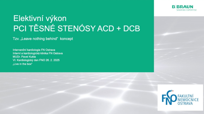 Těsná stenóza na a. coronaria dextra s využitím DCB