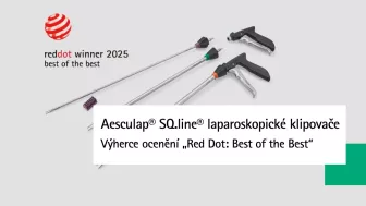 Laparoskopické klipovače Aesculap® SQ.line® - výherce red dot