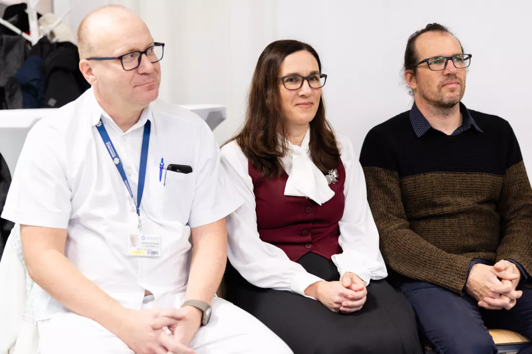 Zleva: MUDr. Ján Bánik, Marie Kršková Luxová, Josef Lux